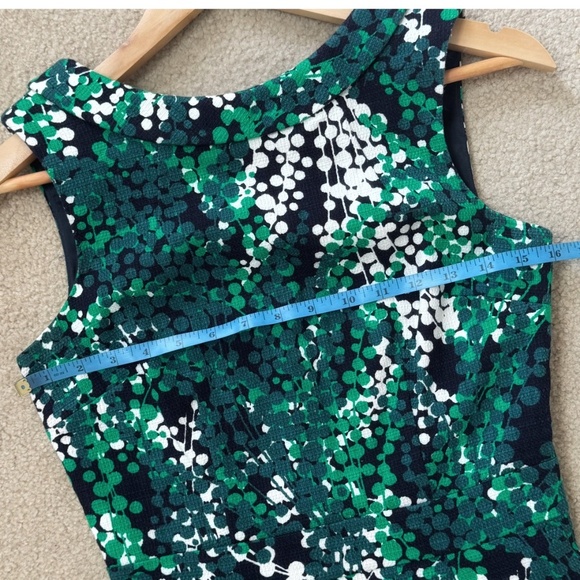 NEW Boden Martha Shift Dress Green Black Print Sleeveless Cotton Blend Size 2 - Picture 6 of 13